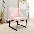 Cadeira Sala De Jantar Industrial Preto Kit 6 Liz Suede Rosa