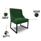 Cadeira Sala De Jantar Industrial Preto Kit 6 Liz Veludo Verd