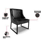 Cadeira Sala De Jantar Industrial Preto Kit 8 Liz Sint Pu D03