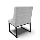 Cadeira Sala De Jantar Industrial Preto Kit 8 Liz Suede Cinza