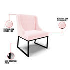 Cadeira Sala De Jantar Industrial Preto Kit 8 Liz Suede Rosa