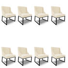 Cadeira Sala De Jantar Industrial Preto Kit 8 Liz Veludo D03