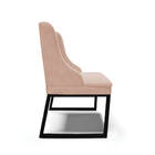 Cadeira Sala De Jantar Industrial Preto Kit 8 Liz Veludo Rosê
