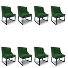 Cadeira Sala De Jantar Industrial Preto Kit 8 Liz Veludo Verd