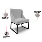 Cadeira Sala De Jantar Industrial Preto Liz Linho Cinza D03 -