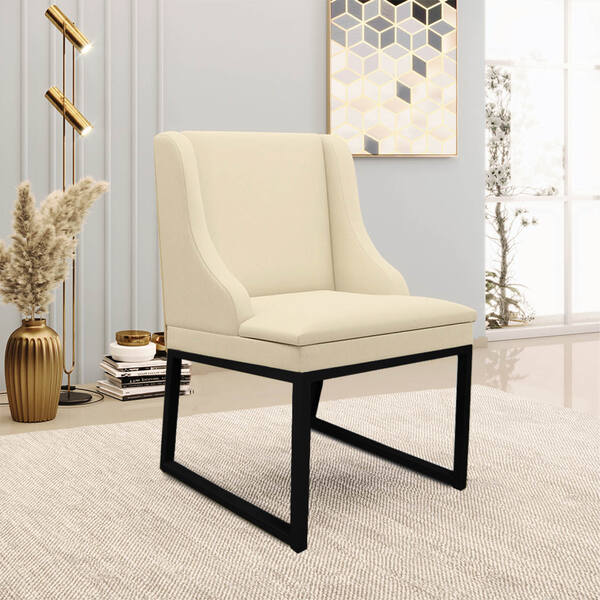 Cadeira Sala De Jantar Industrial Preto Liz Linho D03 - D'ros