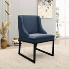 Cadeira Sala De Jantar Industrial Preto Liz Suede Azul Marinh