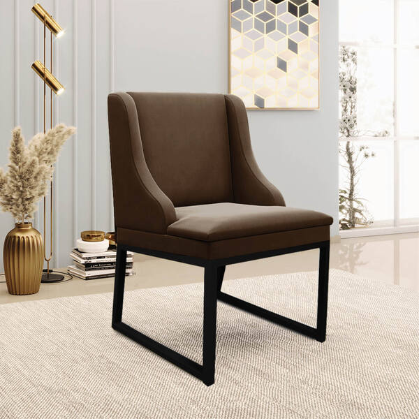 Cadeira Sala De Jantar Industrial Preto Liz Suede D03 - D'ros