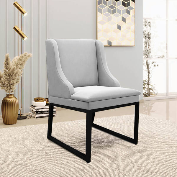 Cadeira Sala De Jantar Industrial Preto Liz Suede D03 - D'ros