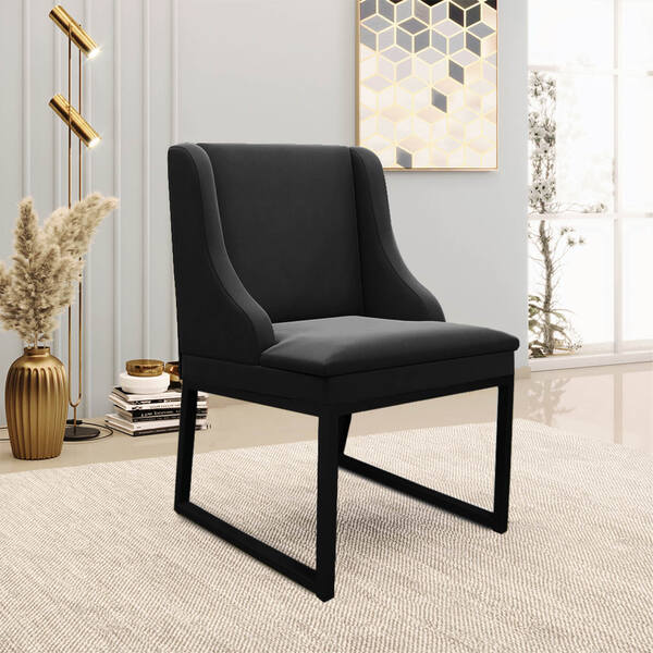 Cadeira Sala De Jantar Industrial Preto Liz Suede D03 - D'ros