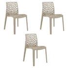 Cadeira Sala De Jantar Kit 3 Gruvyer Nude R02 - D'rossi