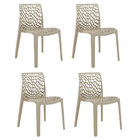 Cadeira Sala De Jantar Kit 4 Gruvyer Nude R02 - D'rossi