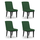 Cadeira Sala De Jantar Kit 4 Sofia Base Madeira Preto Veludo