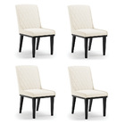 Cadeira Sala De Jantar Kit 4 Sofia Base Madeira Preto Veludo