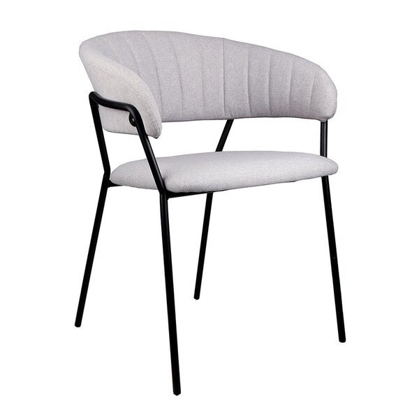 Cadeira Sala De Jantar Mara Com Braços Estofada Base Em Aço