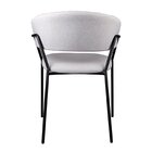 Cadeira Sala De Jantar Mara Com Braços Estofada Base Em Aço