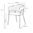 Cadeira Sala De Jantar Mara Com Braços Estofada Base Em Aço B