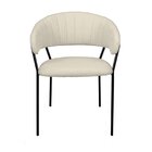 Cadeira Sala De Jantar Mara Com Braços Estofada Base Em Aço B