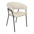 Cadeira Sala De Jantar Mara Com Braços Estofada Base Em Aço B