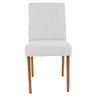 Cadeira Sala De Jantar Monica Linho Cinza Decorativa