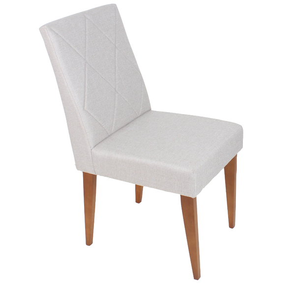 Cadeira Sala De Jantar Monica Linho Cinza Decorativa