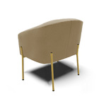 Cadeira Sala De Jantar Pé De Ferro Dourado Kit 2 Stella Suede