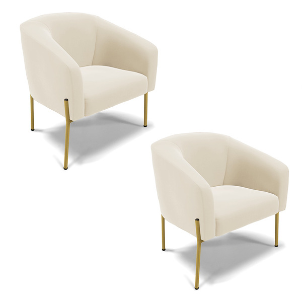 Cadeira Sala De Jantar Pé De Ferro Dourado Kit 2 Stella Velud