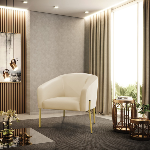 Cadeira Sala De Jantar Pé De Ferro Dourado Stella Sintético D