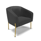 Cadeira Sala De Jantar Pé De Ferro Dourado Stella Sintético D