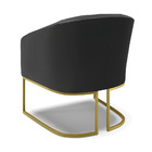 Cadeira Sala De Jantar Pé De Ferro Dourado Stella Sintético D