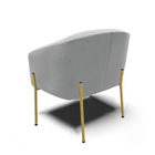 Cadeira Sala De Jantar Pé De Ferro Dourado Stella Suede D03 -