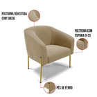 Cadeira Sala De Jantar Pé De Ferro Dourado Stella Suede D03 -