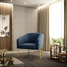 Cadeira Sala De Jantar Pé De Ferro Dourado Stella Suede D03 -