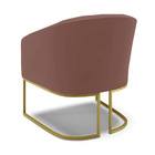 Cadeira Sala De Jantar Pé De Ferro Dourado Stella Veludo D03