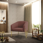 Cadeira Sala De Jantar Pé De Ferro Dourado Stella Veludo D03