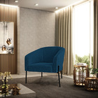 Cadeira Sala De Jantar Pé De Ferro Preto Kit 2 Stella Bouclê