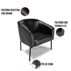 Cadeira Sala De Jantar Pé De Ferro Preto Kit 2 Stella Sintéti