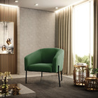 Cadeira Sala De Jantar Pé De Ferro Preto Kit 2 Stella Suede D