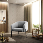 Cadeira Sala De Jantar Pé De Ferro Preto Kit 2 Stella Suede D