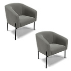 Cadeira Sala De Jantar Pé De Ferro Preto Kit 2 Stella Suede D