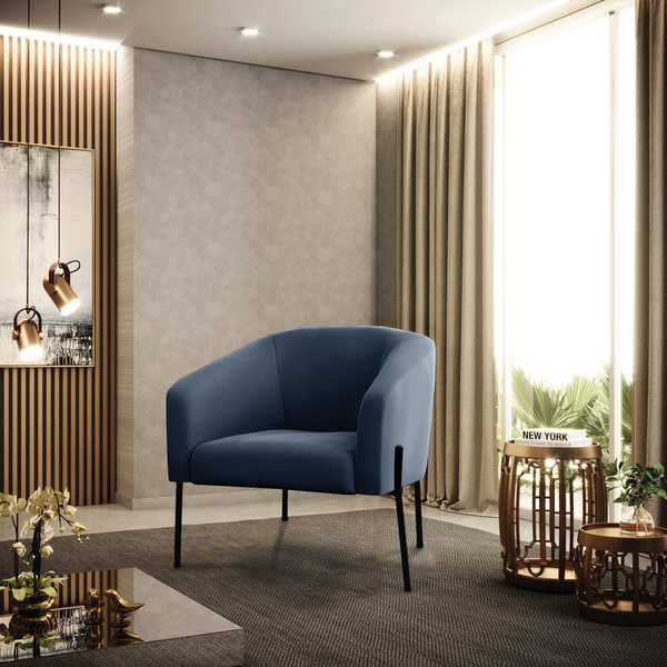 Cadeira Sala De Jantar Pé De Ferro Preto Stella Suede D03 - D