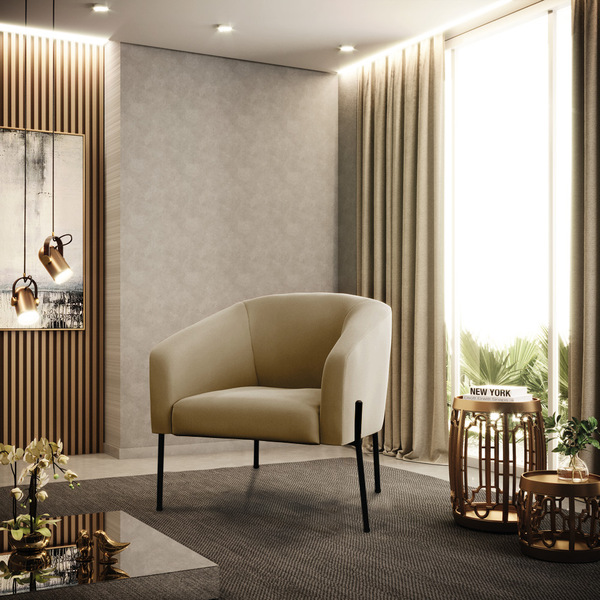 Cadeira Sala De Jantar Pé De Ferro Preto Stella Suede D03 - D