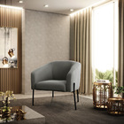 Cadeira Sala De Jantar Pé De Ferro Preto Stella Suede D03 - D