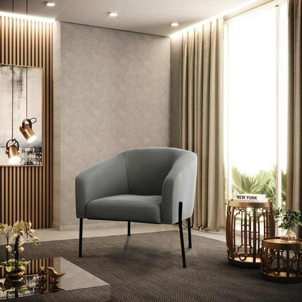 Cadeira Sala De Jantar Pé De Ferro Preto Stella Suede D03 - D