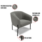 Cadeira Sala De Jantar Pé De Ferro Preto Stella Suede D03 - D