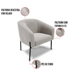 Cadeira Sala De Jantar Pé De Ferro Preto Stella Veludo D03 -