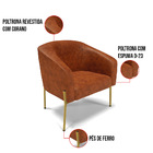 Cadeira Sala De Jantar Pé Ferro Dourado Kit 2 Stella Sintétic