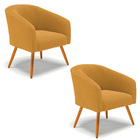 Cadeira Sala De Jantar Pé Palito Castanho Kit 2 Stella Bouclê