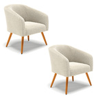 Cadeira Sala De Jantar Pé Palito Castanho Kit 2 Stella Bouclê