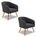 Cadeira Sala De Jantar Pé Palito Castanho Kit 2 Stella Bouclê